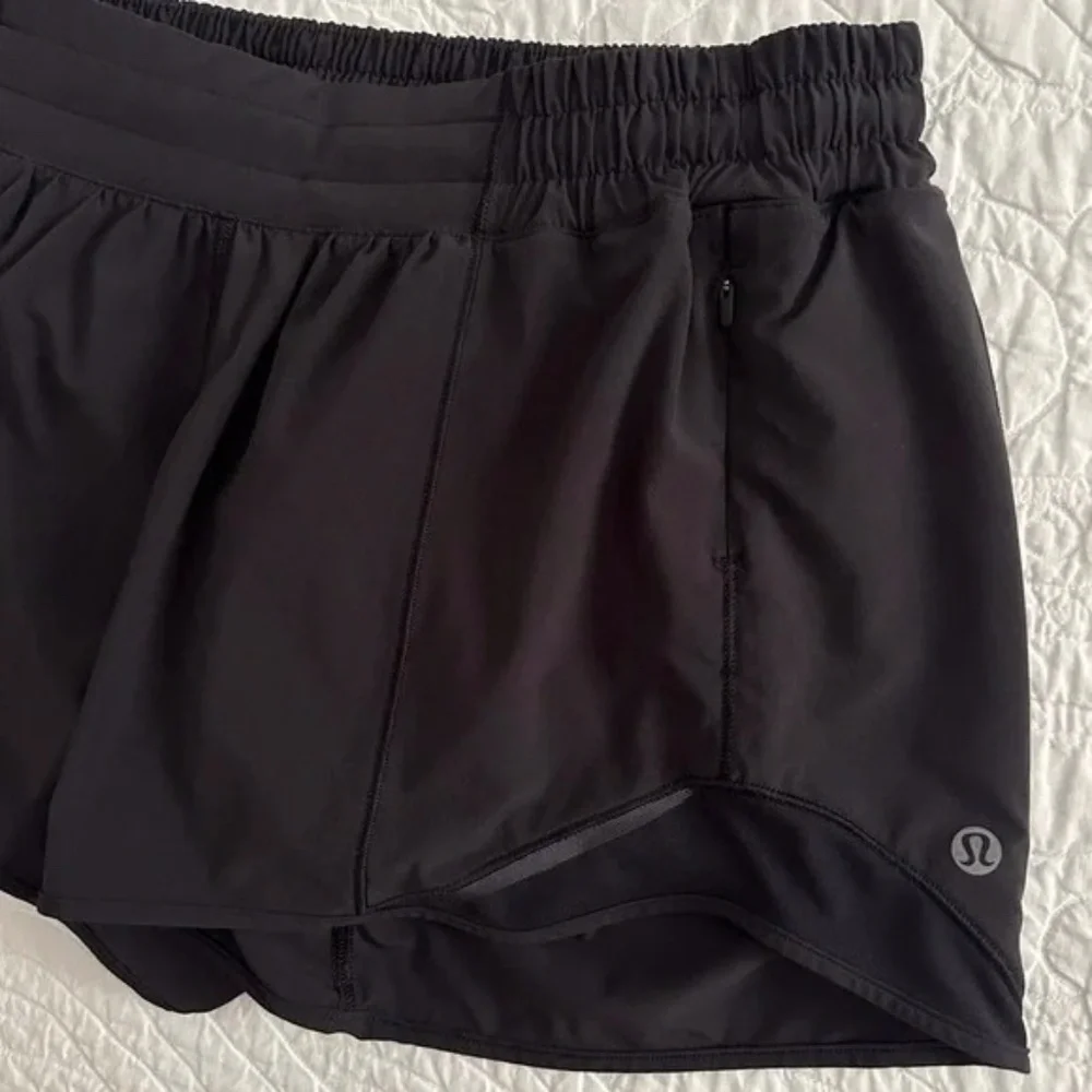 Lululemon Black Women's Hotty Hot Short Long 4” Size 6 W7ARLT - Picture 13 of 15